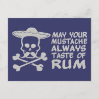 Rum Moustache custom colour postcard