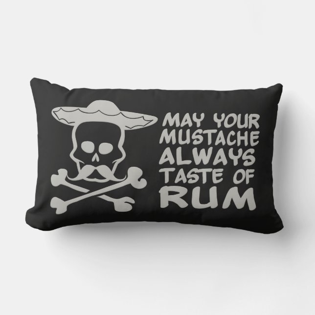 Rum Moustache custom colour throw pillow (Front)