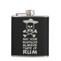 Rum Moustache custom flask