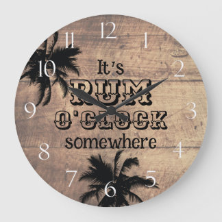 Rum O'Clock Beach Bar Large Clock