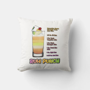 RUM PUNCH Cocktail Recipe Art Cushion