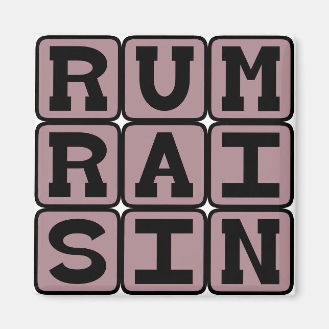 Rum Raisin, Ice Cream Flavor Magnet (Front)