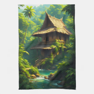 Rumah di Tepi Sungai - A Riverside Home Tea Towel