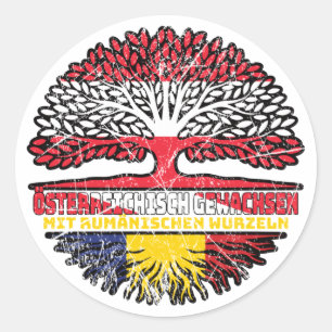 Rumänien Rumänisch Österreichisch Österreich Baum Classic Round Sticker