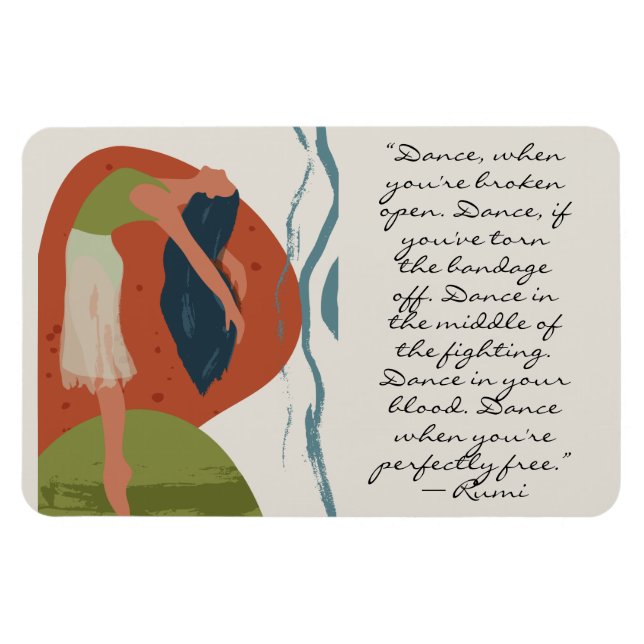 Rumi Dance Quote with Dancer  Magnet (Horizontal)