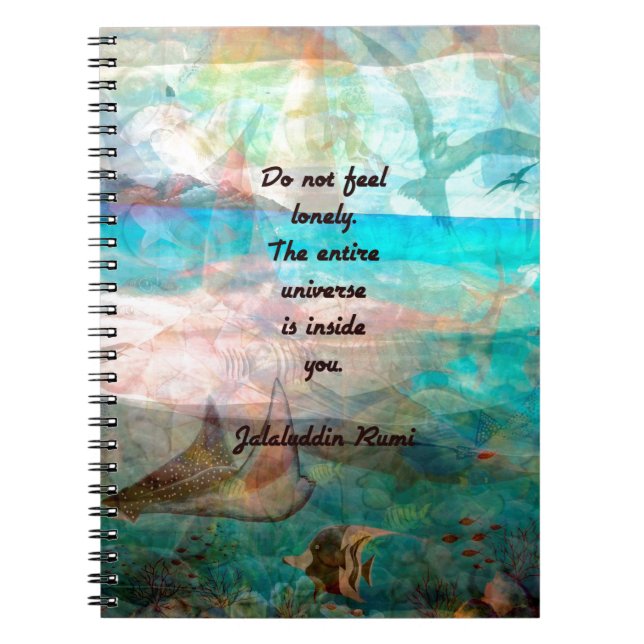 Rumi Inspiration Quote About The Universe Spiral Notebook (Front)