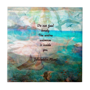 Rumi Inspiration Quote About The Universe Tile