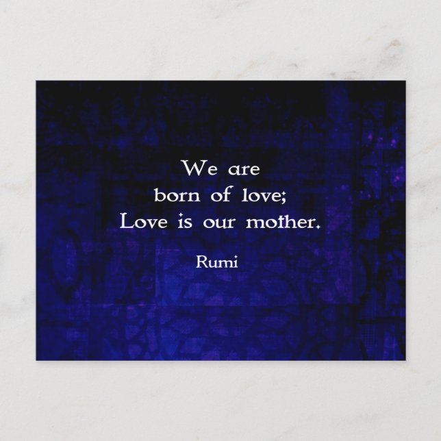Rumi Inspirational Love Quote About Feelings Postcard (Front)