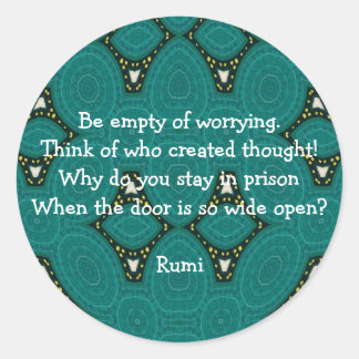 Rumi Inspirational quote With Tribal Design Classic Round Sticker