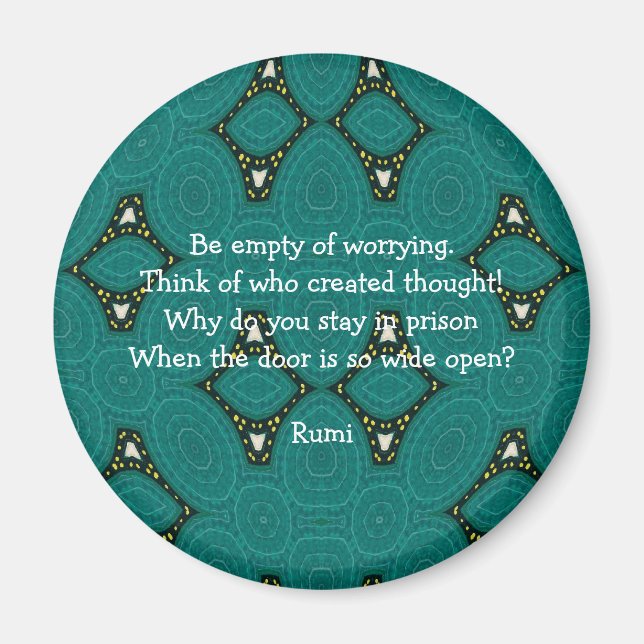 Rumi Inspirational quote With Tribal Design Magnet (Front)