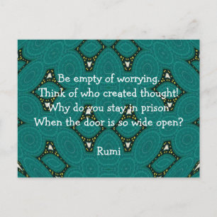 Rumi Inspirational quote With Tribal Design Postcard
