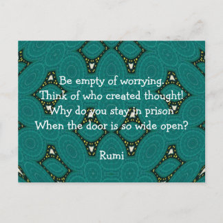 Rumi Inspirational quote With Tribal Design Postcard