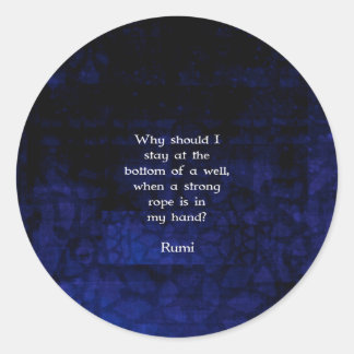 Rumi Inspirational Taking Action Quote Classic Round Sticker
