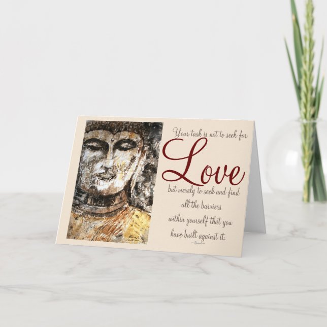Rumi Love Quote Buddha Art Greeting Card (Front)