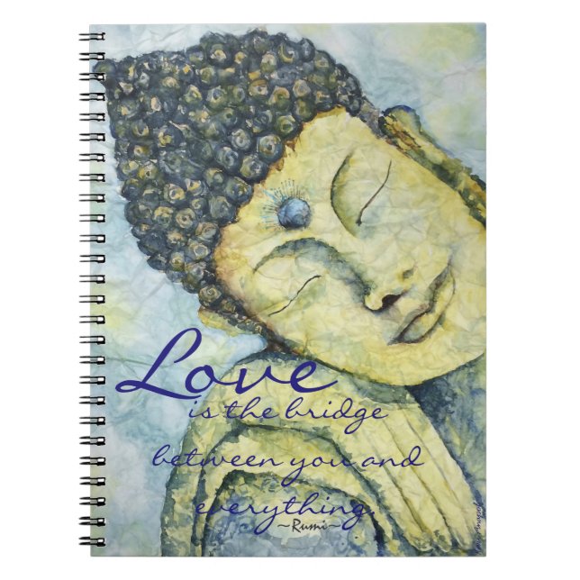 Rumi Love Quote Buddha Art journal (Front)