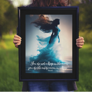 Rumi Ocean Quote Dreamscape  Poster