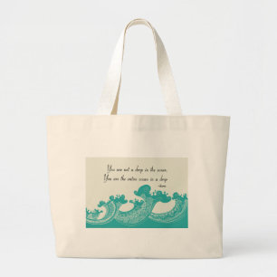 Rumi Ocean quote Large Tote Bag