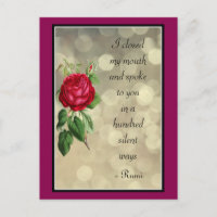 Rumi Quote Typography with Rose and Bokeh Design