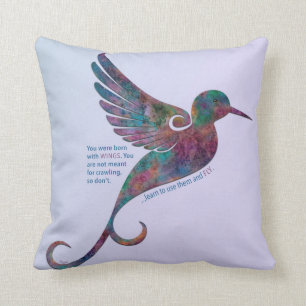 Rumi Quote with Hummingbird Cushion