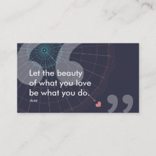 rumi success quote business card
