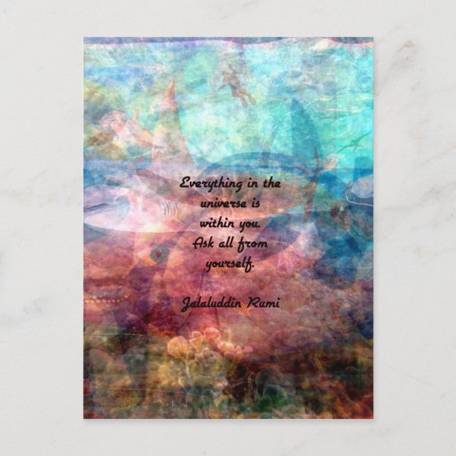Rumi Uplifting Quote About Energy And Universe Postcard (Front)