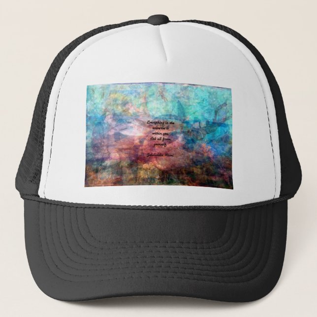 Rumi Uplifting Quote About Energy And Universe Trucker Hat (Front)