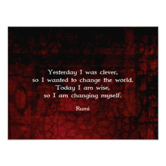 Rumi Wisdom Quote About Change & Cleverness Photo Print