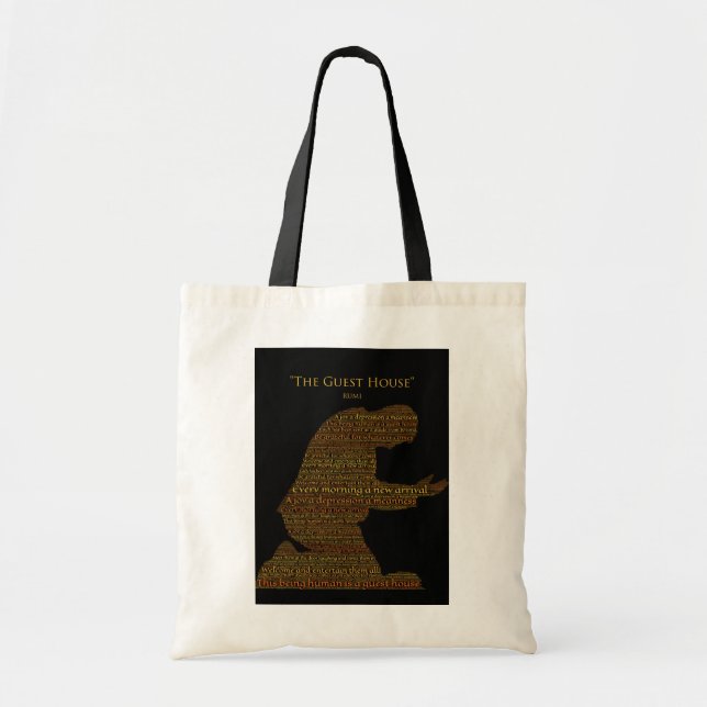 Rumi's "The Guest House" Poem Totebag Tote Bag (Front)
