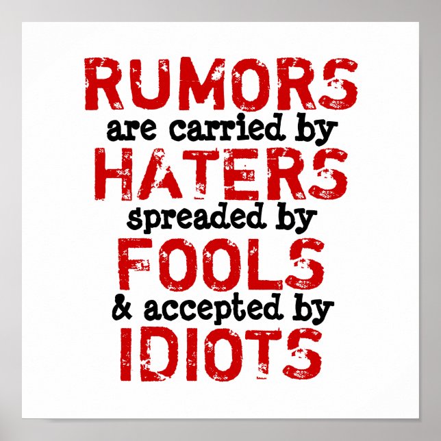 RUMORS ~ 12x12 Poster (Front)