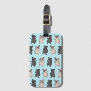 Rump Shaker Pug Puppy Bust A Move Cute Dancing Dog Luggage Tag