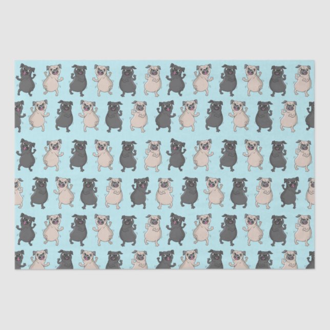 Rump Shaker Pug Puppy Bust A Move Cute Dancing Dog Tissue Paper (Front)