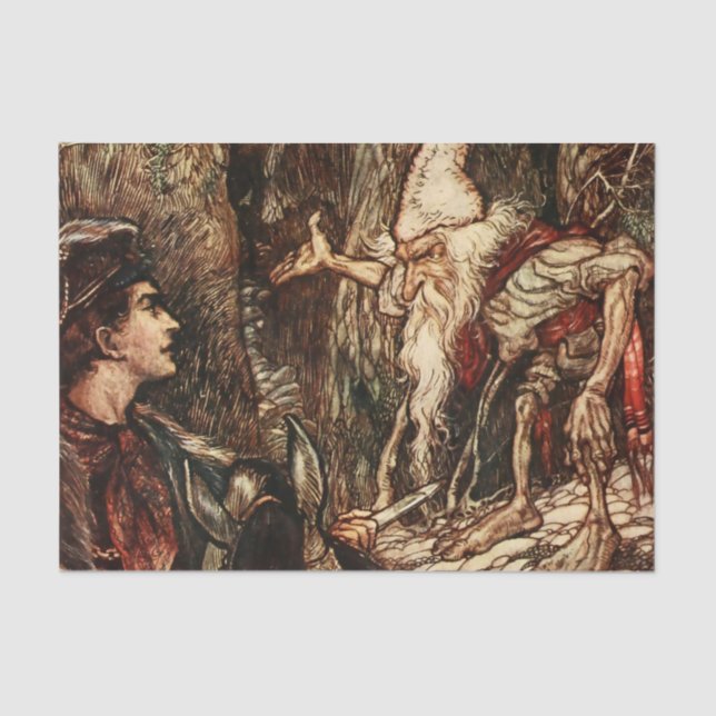 “Rumpelstiltskin” Fairy Art by Arthur Rackham Tissue Paper (Front)