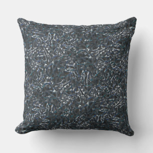 Rumpled texture in silver tone with blue scratches cushion