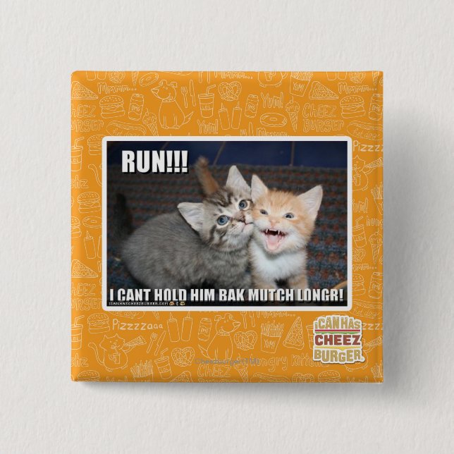 RUN!!! 15 CM SQUARE BADGE (Front)