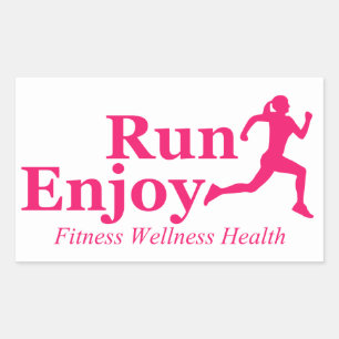 Run and enjoy rectangular sticker