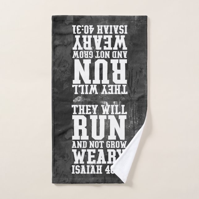 Run and Not Grow Weary Christian Bible Running Hand Towel (Hand Towel)