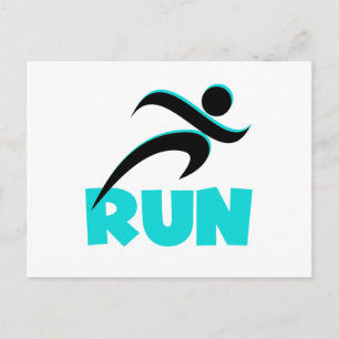 RUN Aqua Postcard
