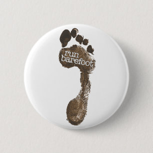 Run Barefoot 6 Cm Round Badge