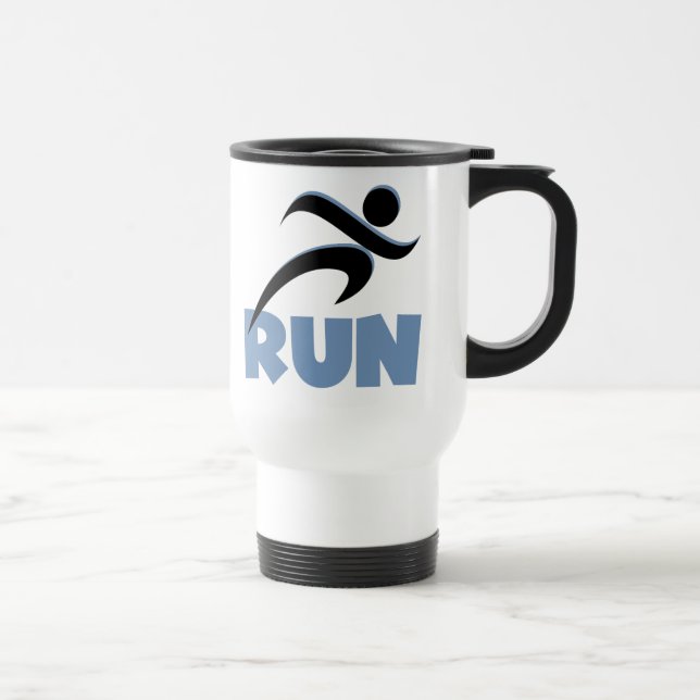 RUN Blue Travel Mug (Right)
