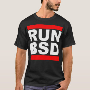 Run Bsd - Cool Whitered Design For Unix Hackers  S T-Shirt