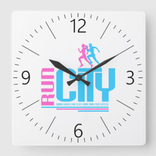 Run city square wall clock