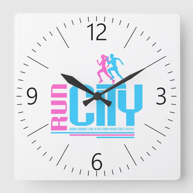 Run city square wall clock (Front)
