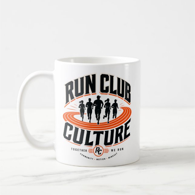 Run Club Running Team Track Coffee Mug (Left)