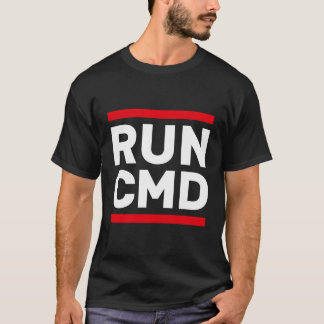 Run Cmd Geek Nerd Computer It Admin Informatics T-Shirt