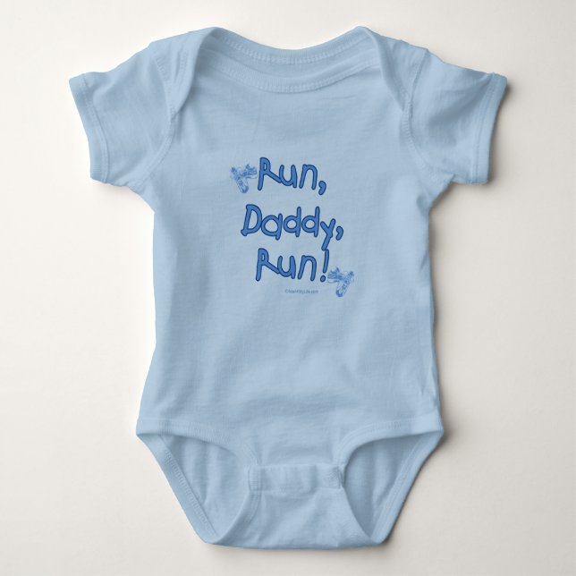 Run Daddy Run - Blue Baby Bodysuit (Front)