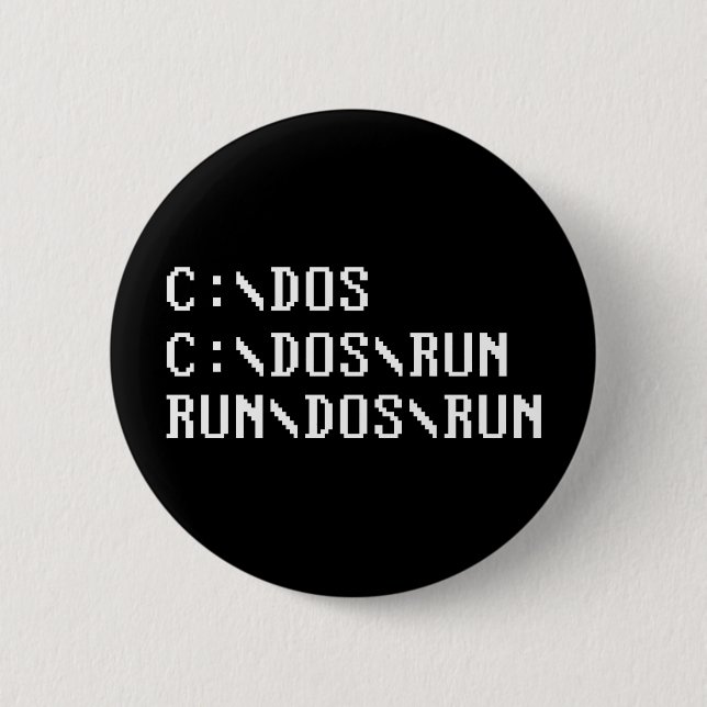 RUN DOS RUN 6 CM ROUND BADGE (Front)