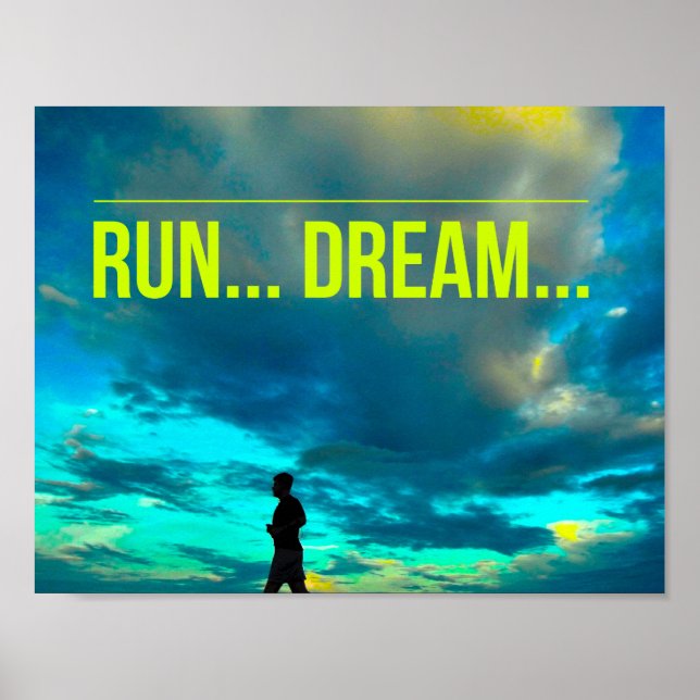Run Dream - Motivational Running Poster (Front)
