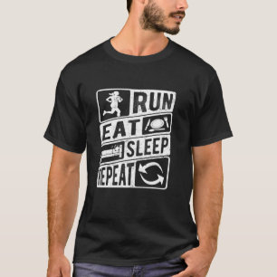 Run Eat Sleep Repeat, Cool Distressed Womenu2019s  T-Shirt