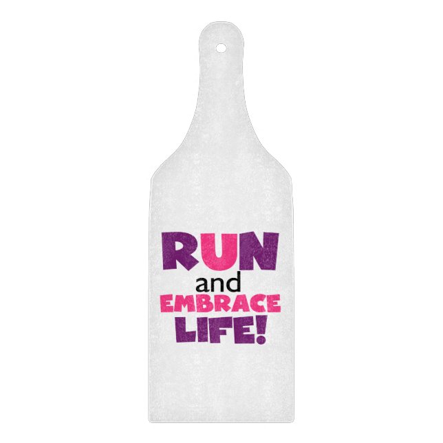 Run Embrace Life Purple Pink Cutting Board (Front)