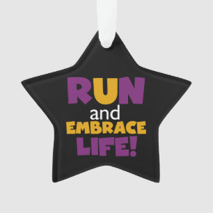 Run Embrace Life Purple Pink Ornament